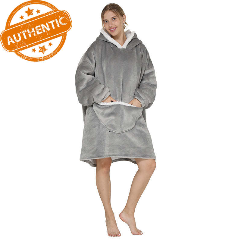 Cross Border Slacker blanket lamb pullover flannel hoodie TV TV blanket hooded Slacker outdoor thermal pajamas